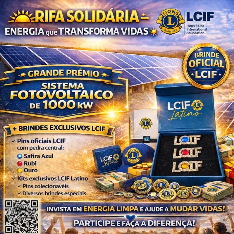 Imagem da campanha RIFA SOLIDARIA LCIF  -KIT FOTOVOLTAICO 1000KW