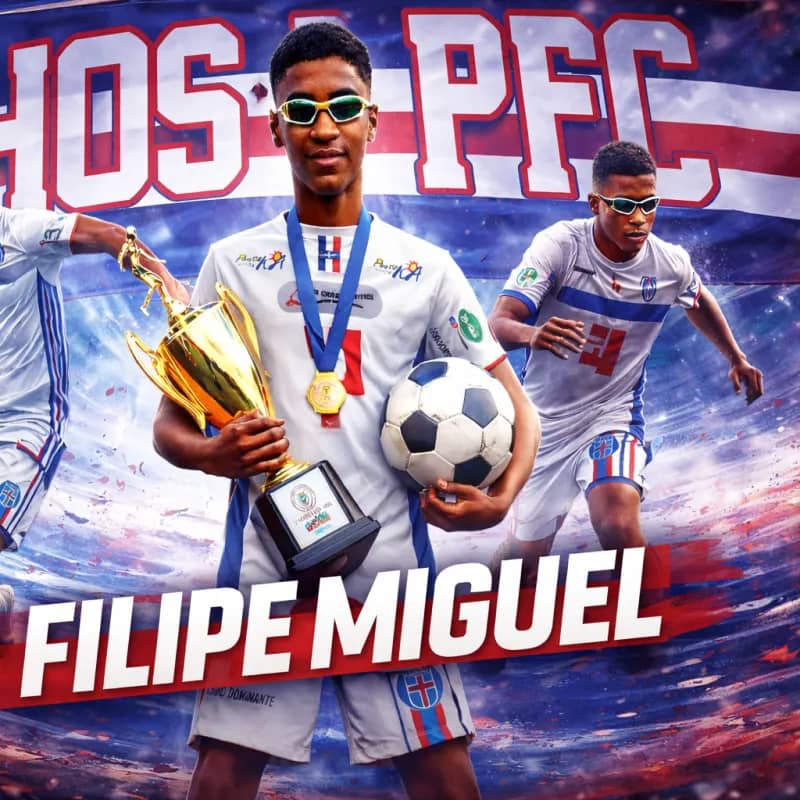Imagem da campanha Ajude a levar Filipe Miguel para o campeonato!