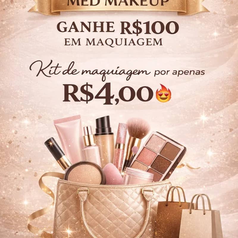 Imagem da campanha Número premiado Med Makeup- concorra a um kit de maquiagem por apenas 4,00!!! 💄💋❤️
