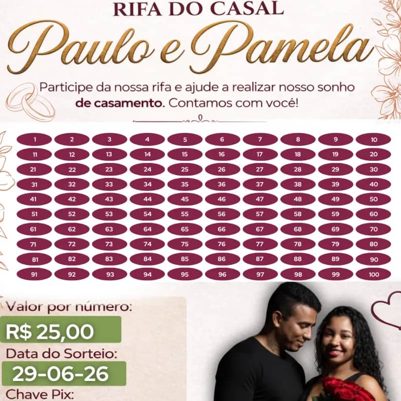 Imagem da campanha Rifa dos Noivos