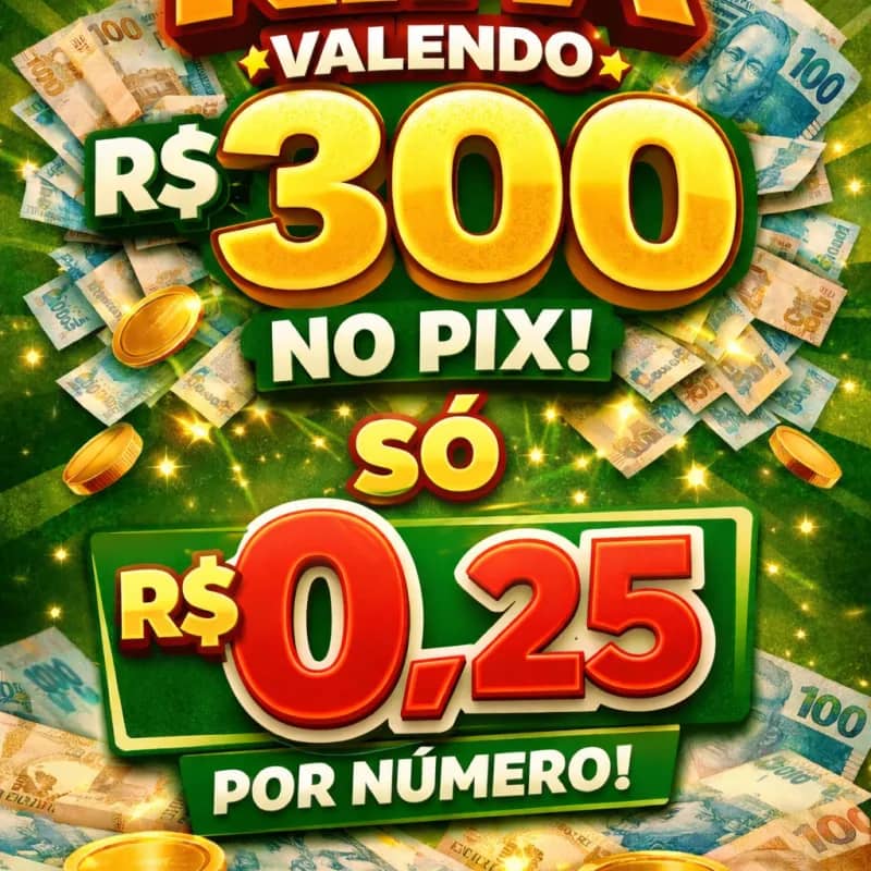 Imagem da campanha Concora a 300 no Pix por apenas 25 centavos