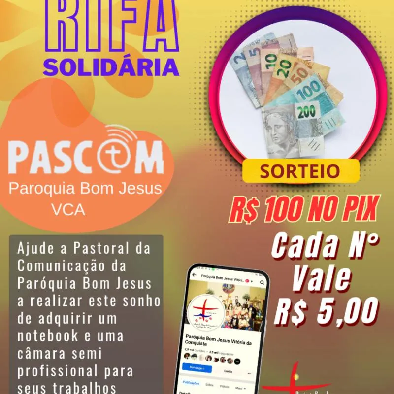 Imagem da campanha Pascom Solidária