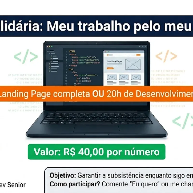 Imagem da campanha Rifa Solidária: Meu trabalho pelo meu básico.