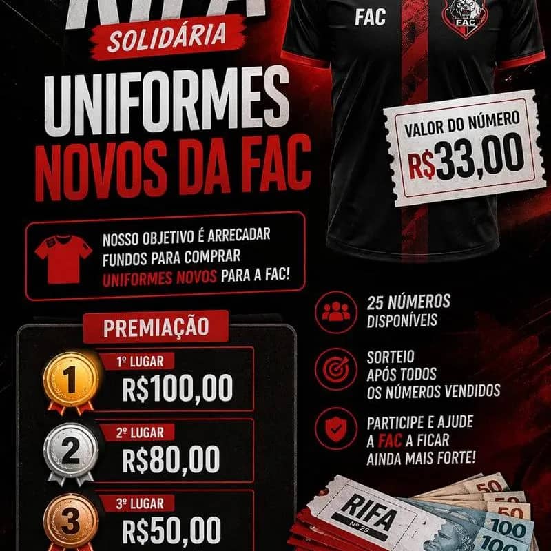 Imagem da campanha RIFA PARA UNIFORMES NOVOS DA FAC