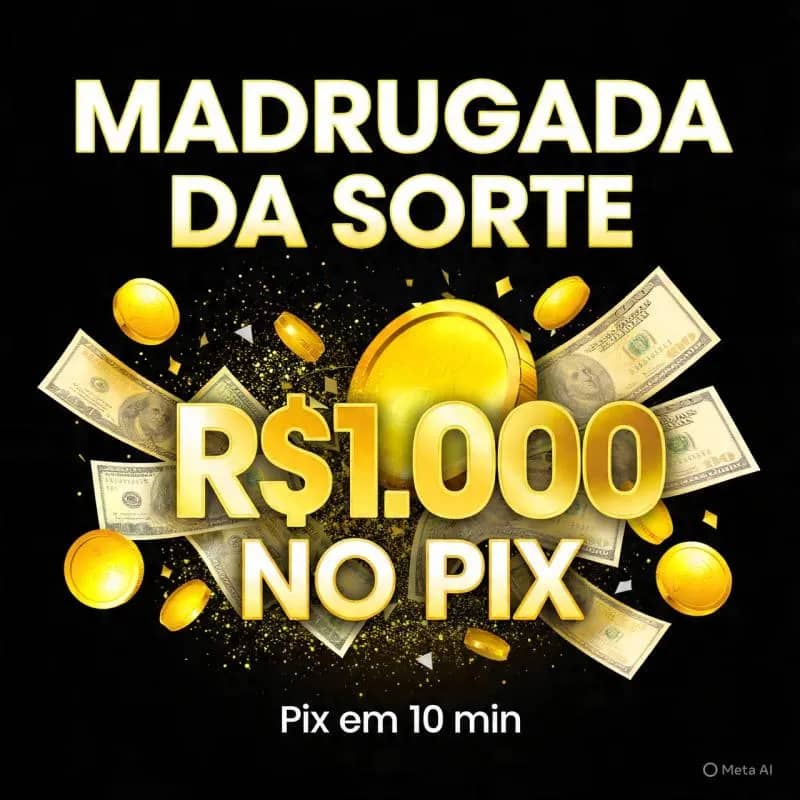 Imagem da campanha Madrugada da Sorte R$1,000 No Pix