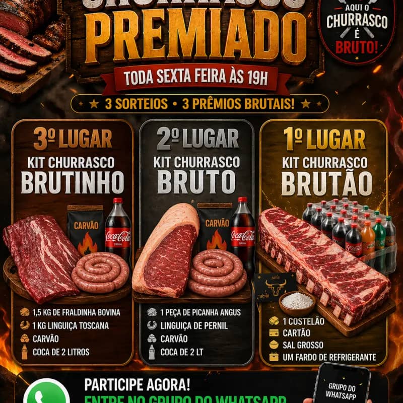 Imagem da campanha CHURRASCO PREMIADO