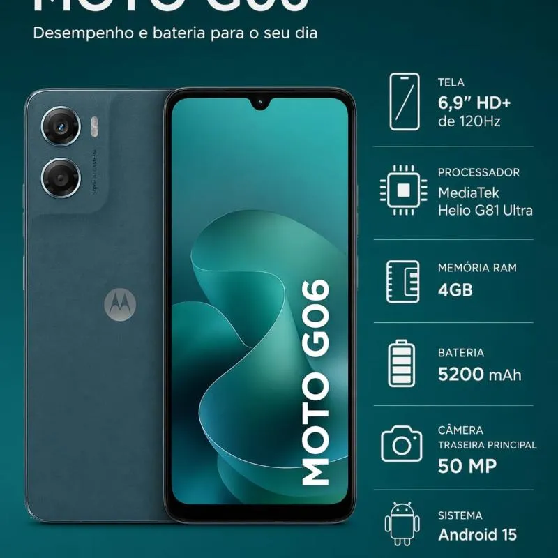 Imagem da campanha Celular Motorola G06 64GB