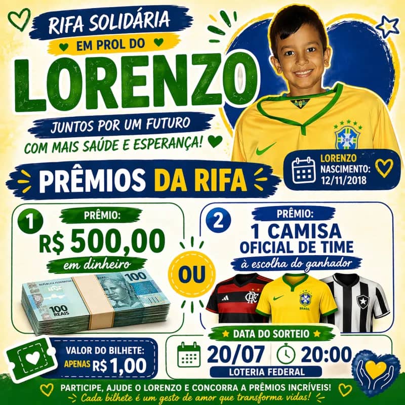 Imagem da campanha Rifa solidaria