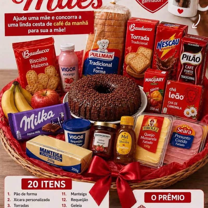 Imagem da campanha Ajude uma mãe e concorra a uma linda cesta de café da manhã para sua a mãe
