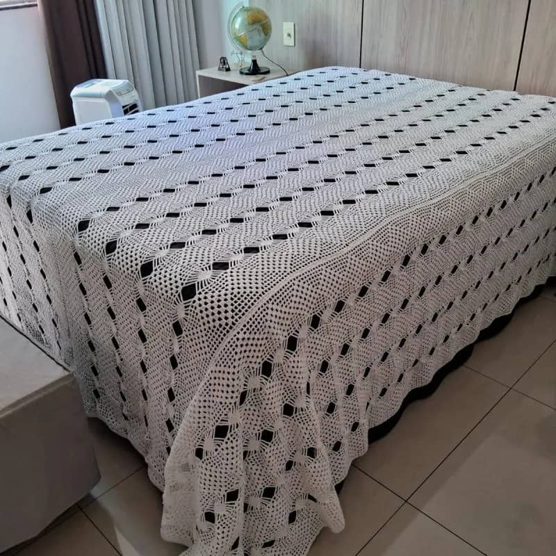Imagem da campanha Rifa - Colcha de croche para cama de casal na cor branca