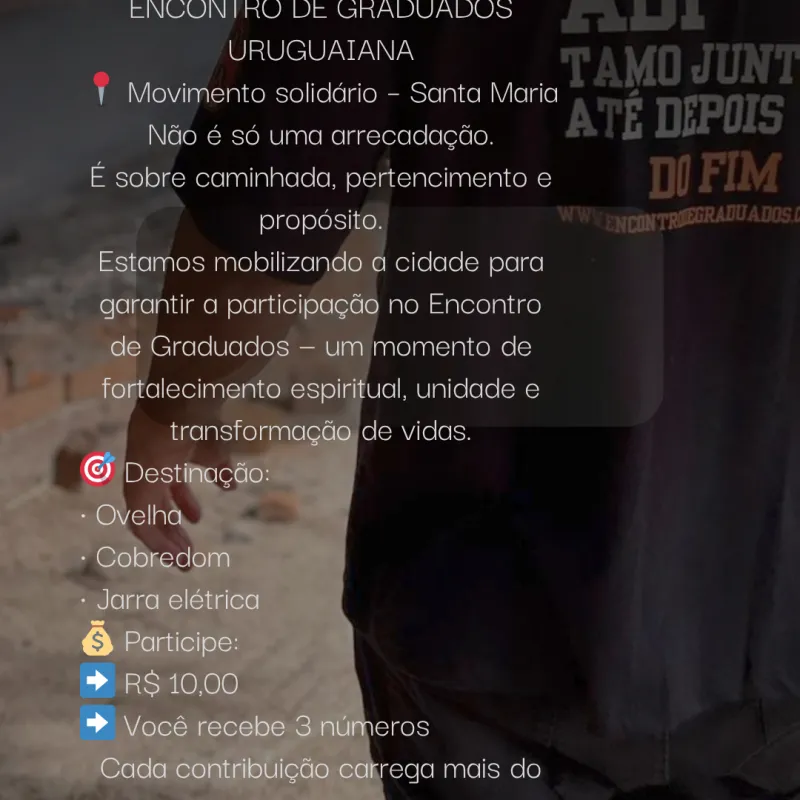 Imagem da campanha Rifa Encontro de Graduados