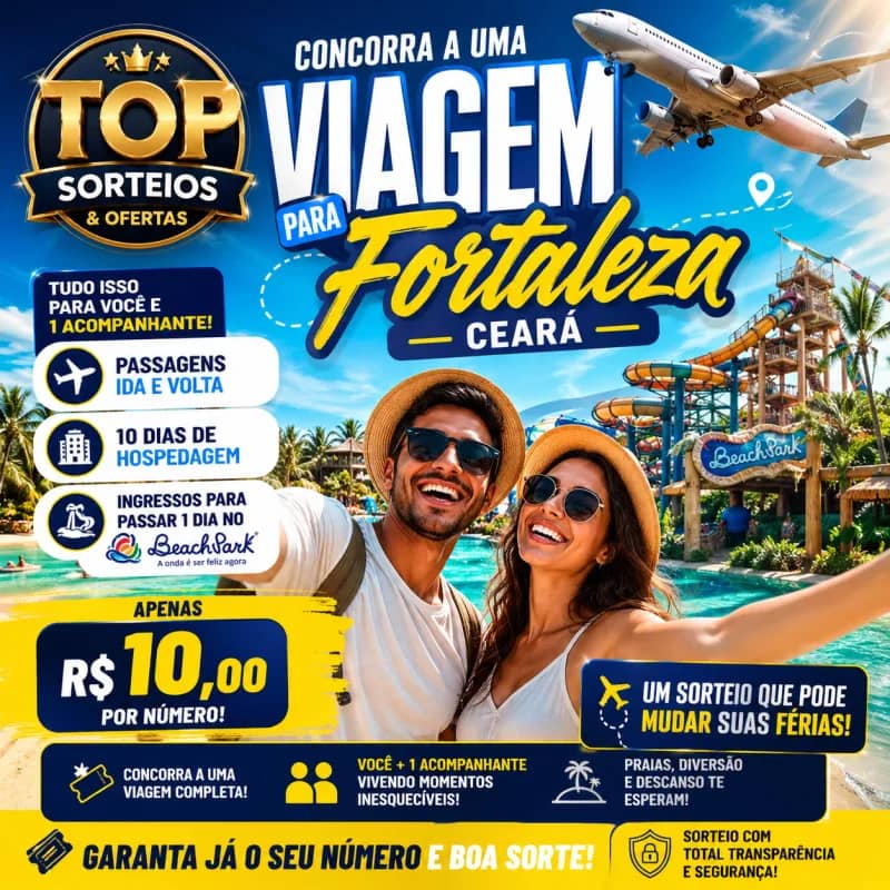 Imagem da campanha ✈️💥 VOCÊ + 1 ACOMPANHANTE EM FORTALEZA