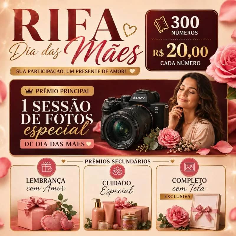 Imagem da campanha Rifa Dias das Mães