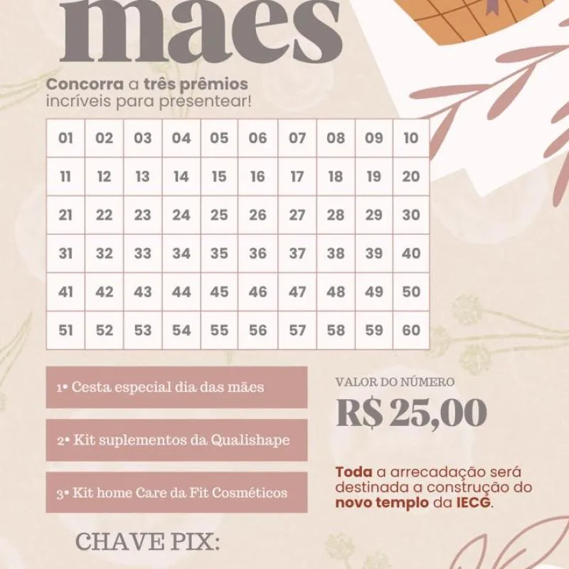 Imagem da campanha RIFA EM PRO REFORMA IECG
