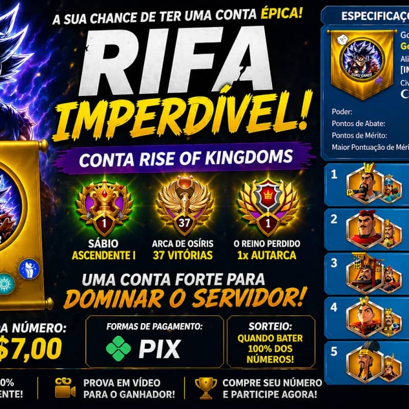 Imagem da campanha SORTEIO: Conta T5 - 5 Marchas - VIP 16