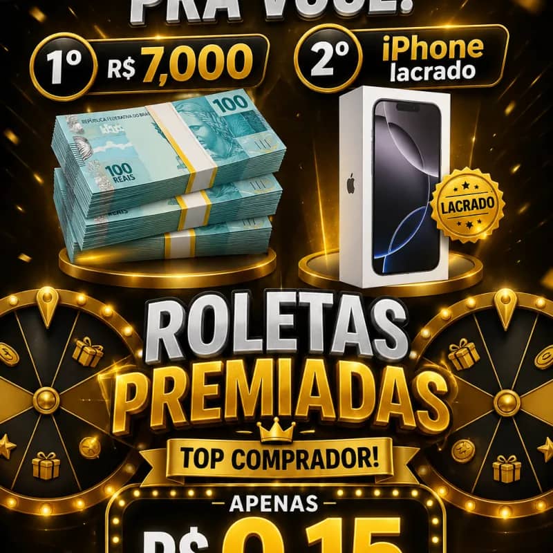 Imagem da campanha 1º R$ 7.000 2º prêmio iPhone