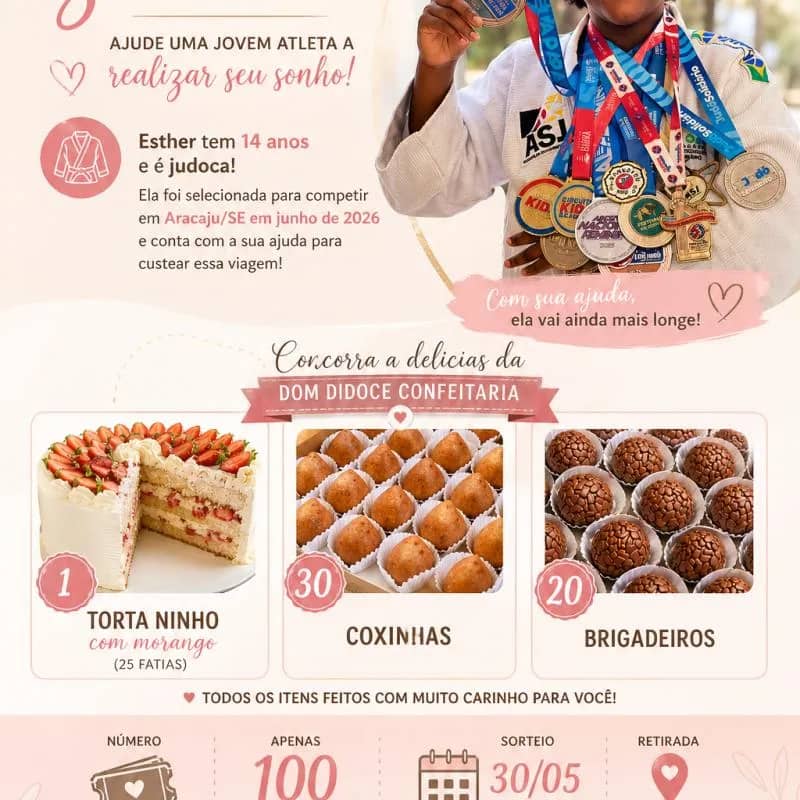 Imagem da campanha Rifa Solidária - Ajude Esther Judoca!