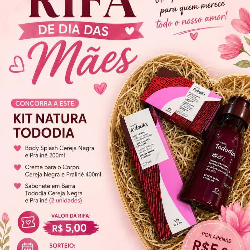 Imagem da campanha Rifa de Dia das Mães