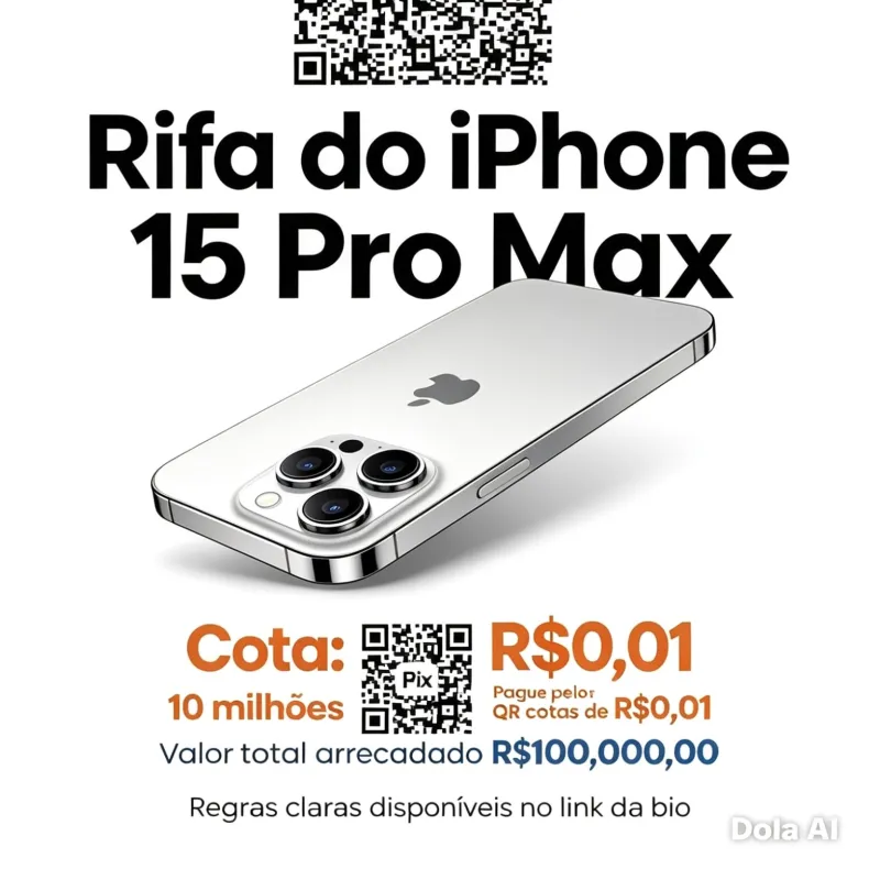 Imagem da campanha SORTEIO IPHONE PRO MAX 15