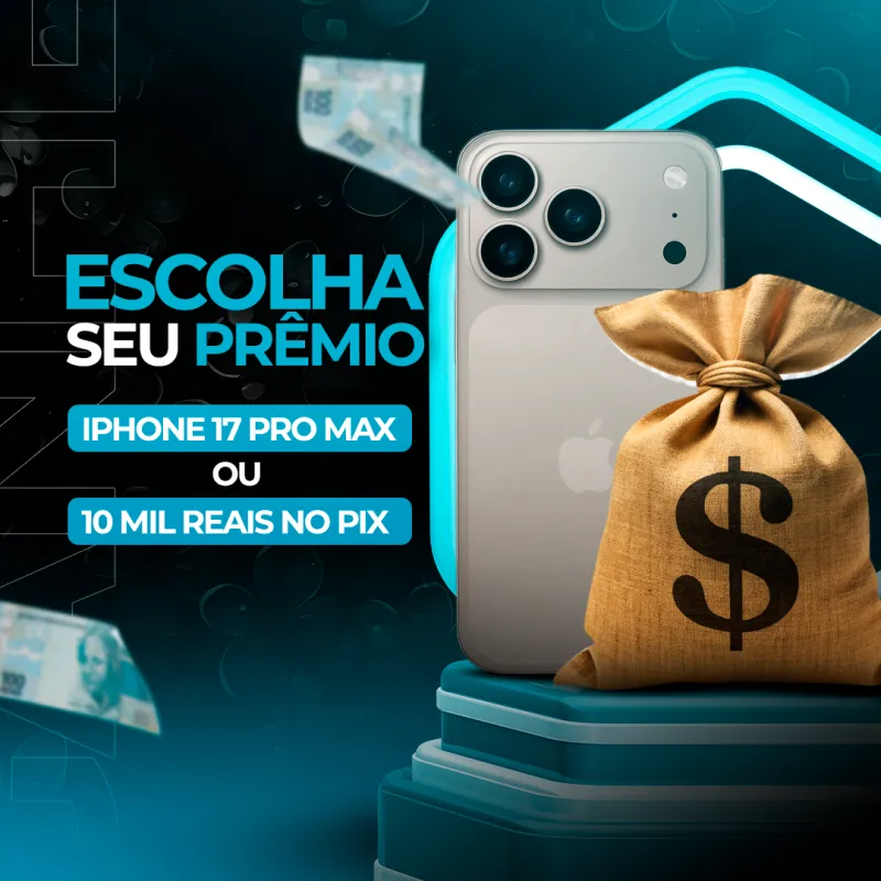 Imagem da campanha RIFAS BENEFICENTE, SORTEIO 2 IPHONE 17 PRO MAX.