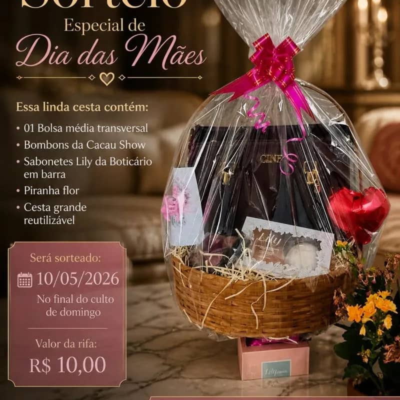 Imagem da campanha Sorteio Dia das Mães