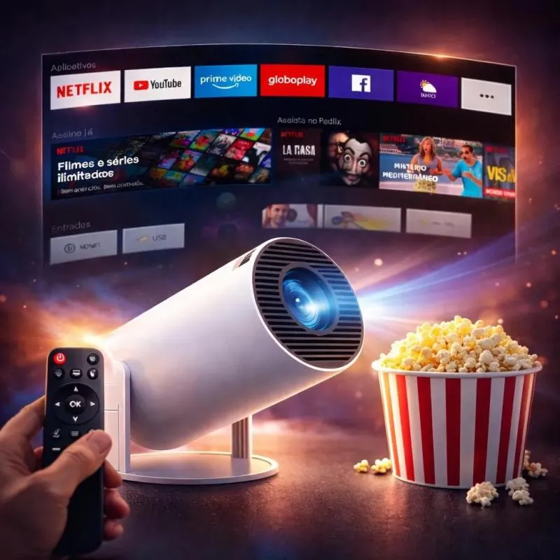 Imagem da campanha CINEMA EM CASA com a família e amigos