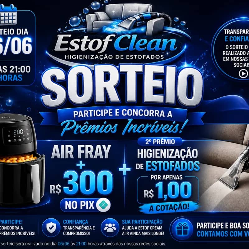Imagem da campanha Super rifa EstofClean