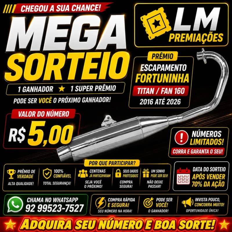 Imagem da campanha Escapamento Fortuninha Cromada Para CG 160