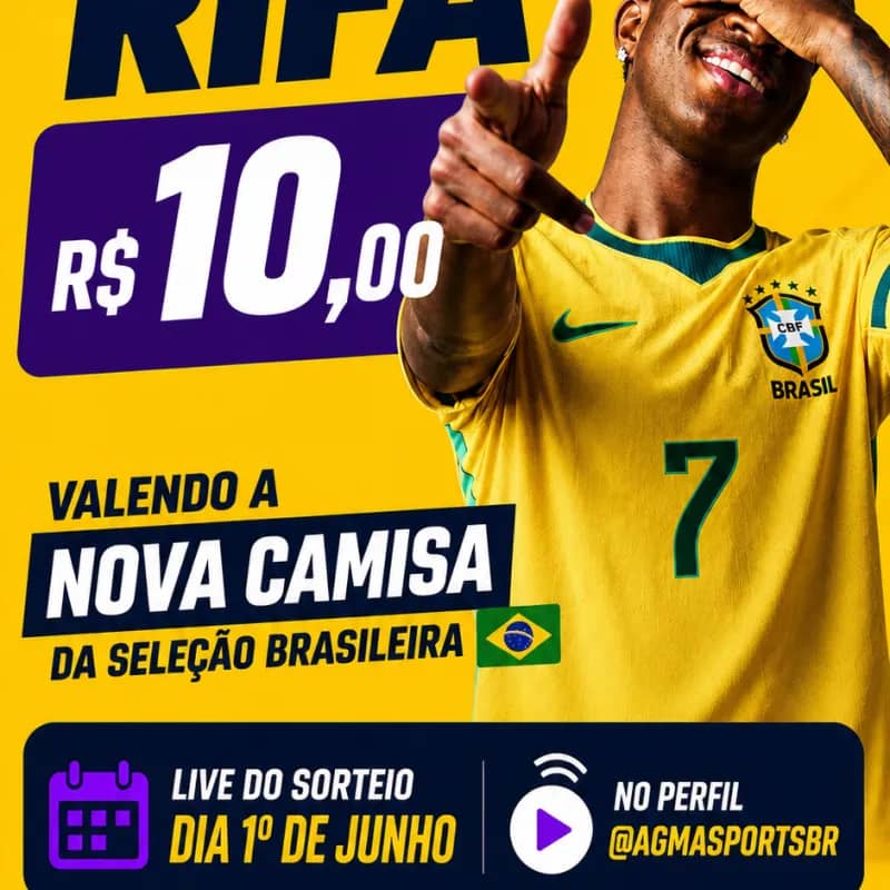 Imagem da campanha RIFA CAMISA DO BRASIL