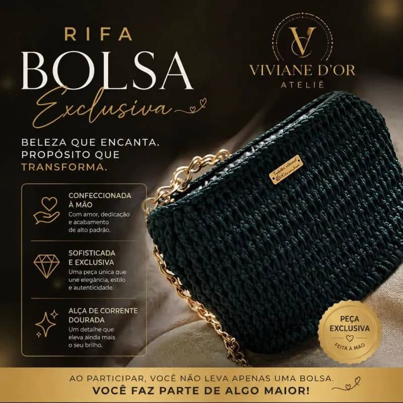 Imagem da campanha 💛 Rifa Entre Fios e Propósito - Bolsa Luxo VIVIANE D’OR Atelier