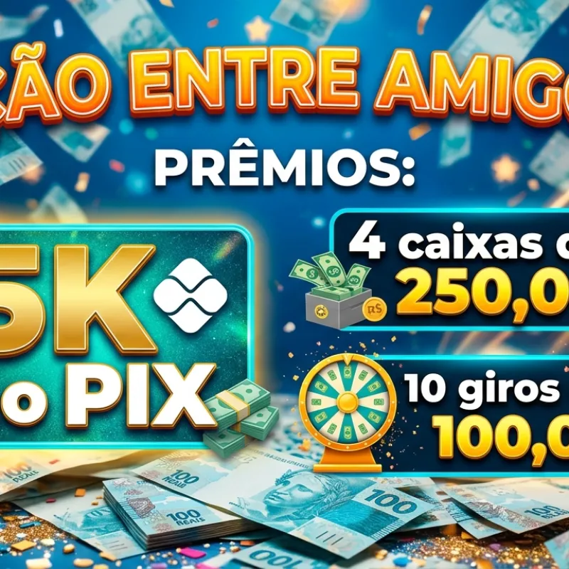 Imagem da campanha 5k no pix + 2k em prêmios (Giros e caixas)