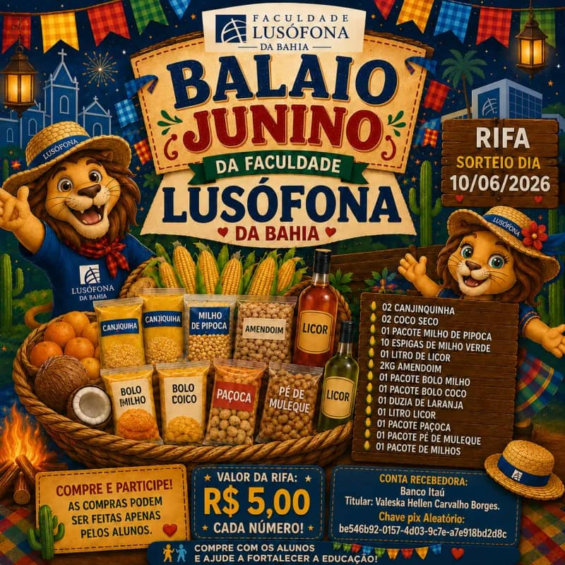 Imagem da campanha Balaio Junino Faculdade Lusófona BA