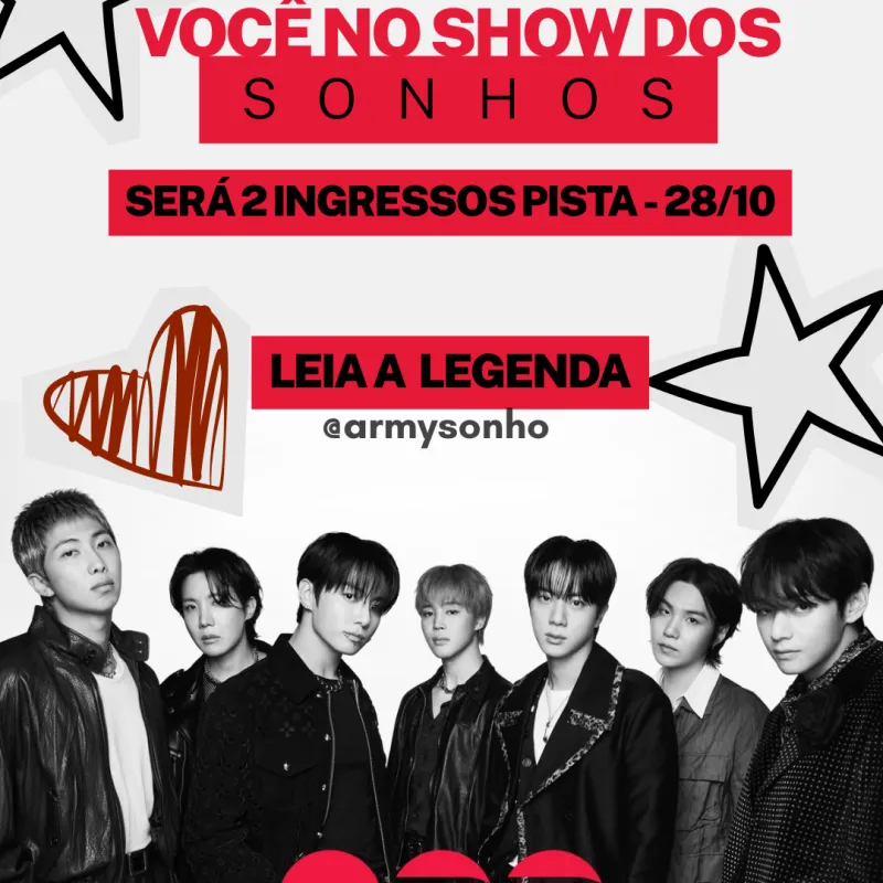 Imagem da campanha 2 Ingressos para show do BTS