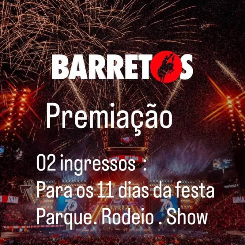 Imagem da campanha RIFA PREMIUM. 02 ingressos para os 11 dias Parque.Rodeio.Show  2026