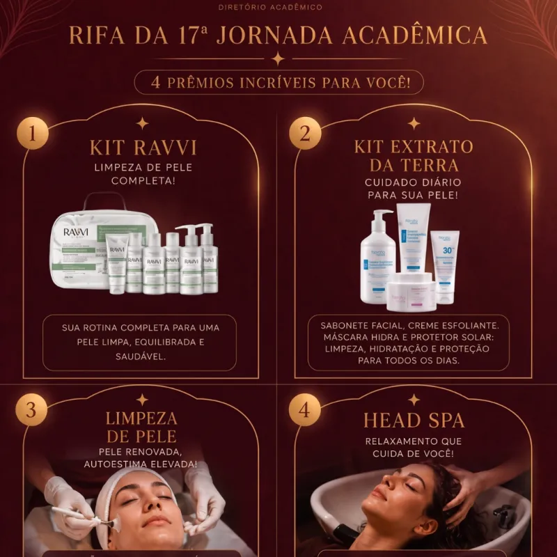 Imagem da campanha Rifa da 17 jornada acadêmica de estética