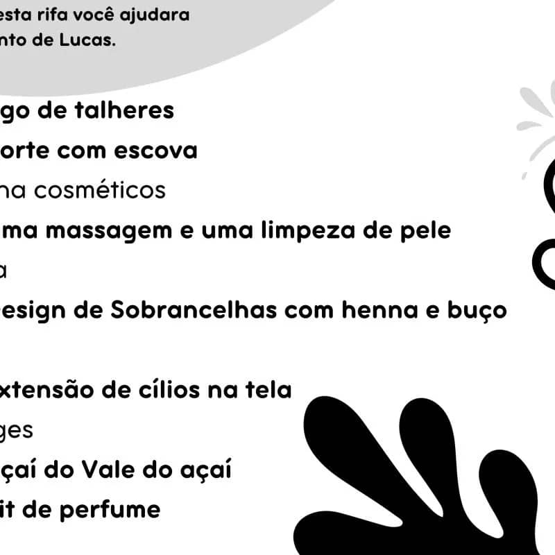 Imagem da campanha Rifa Beneficente em prol de Lucas