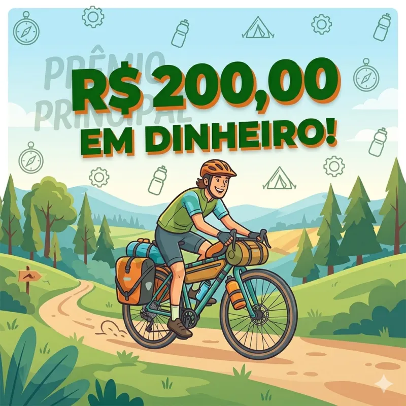Imagem da campanha 🌎Concorra a R$200 e apoie o ciclista🚴