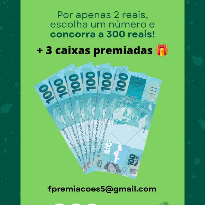 Imagem da campanha 300R$ no pix ou playstation 2 por apenas 2 reais o bilhete + caixas premiadas