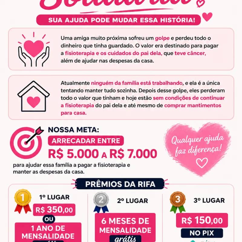 Imagem da campanha Rifa Solidária