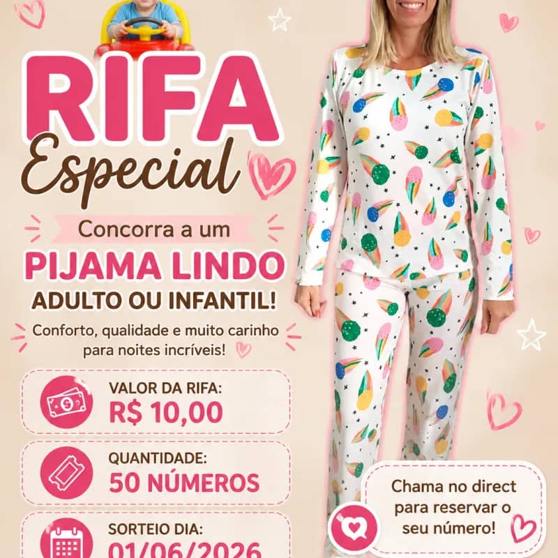 Imagem da campanha RIFA DE PIJAMA DE INVERNO