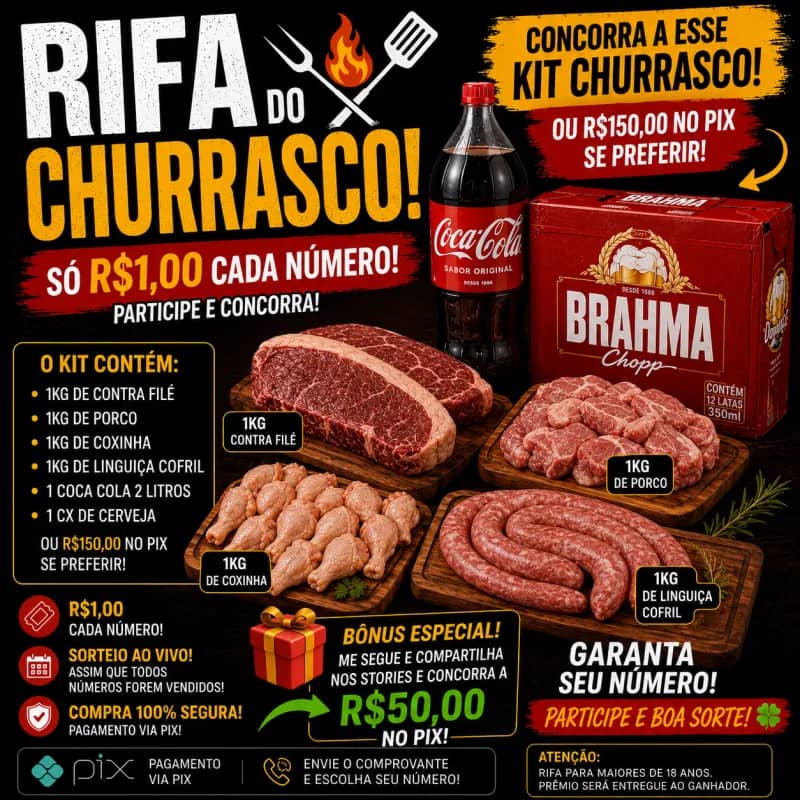 Imagem da campanha Kit churrasco ou 150 no pix