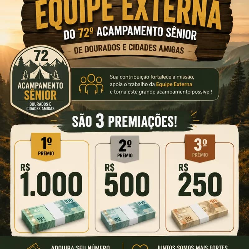 Imagem da campanha Equipe Externa | 72º Acampamento Senior de Dourados - 27 à 31 de maio