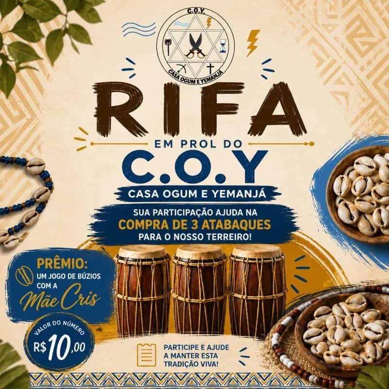 Imagem da campanha LEITURA DE BÚZIOS COM MÃE CRIS!