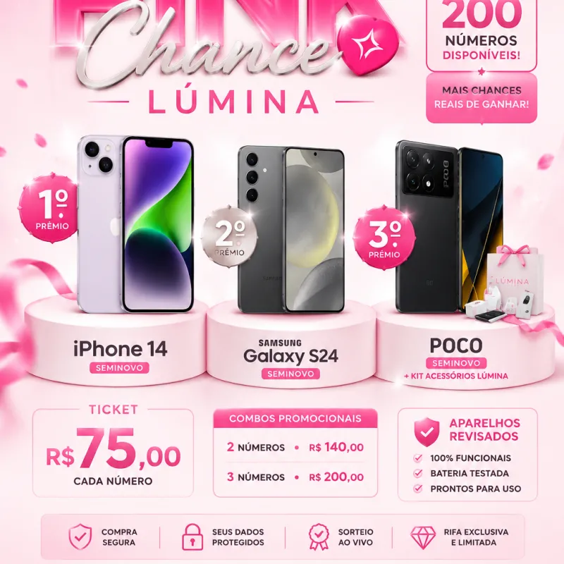 Imagem da campanha 💖 Pink Chance Lúmina