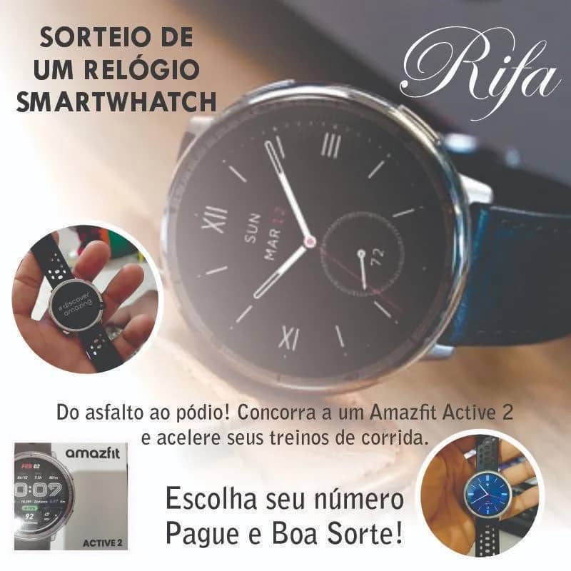 Imagem da campanha Rifa de um Relógio Armafit Active 2
