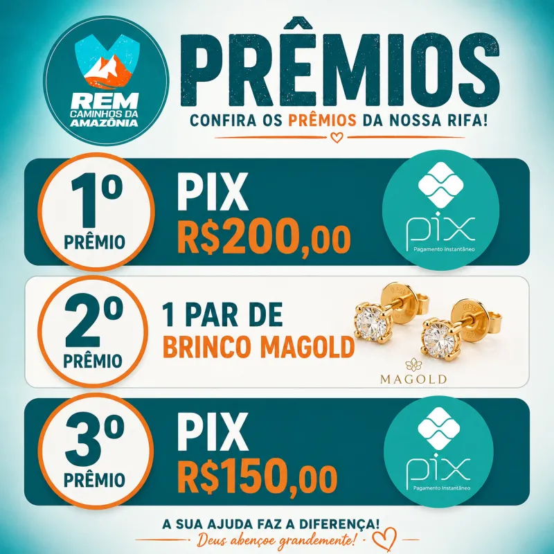 Imagem da campanha Rifa REM CAMINHOS DA AMAZÔNIA