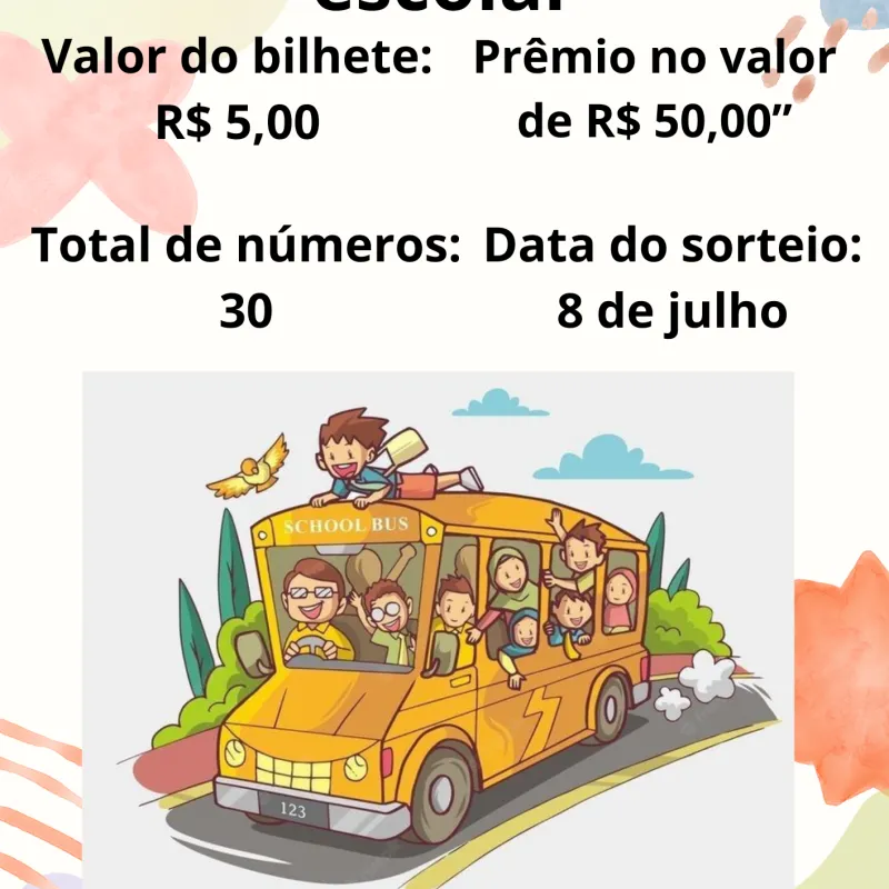 Imagem da campanha rifa de passeio escolar