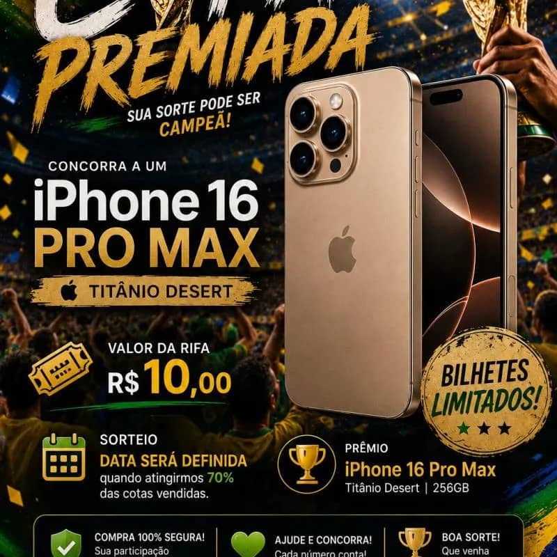 Imagem da campanha RIFA OFICIAL COPA PRO MAX
