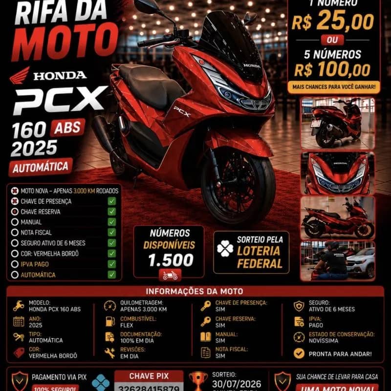 Imagem da campanha Rifa Pcx 160 ABS /2025