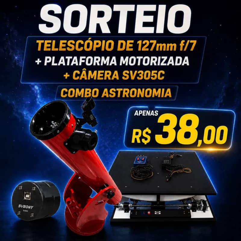 Imagem da campanha Sorteio Telescópio de 127mm + plataforma equatorial motorizada + câmera SV305c